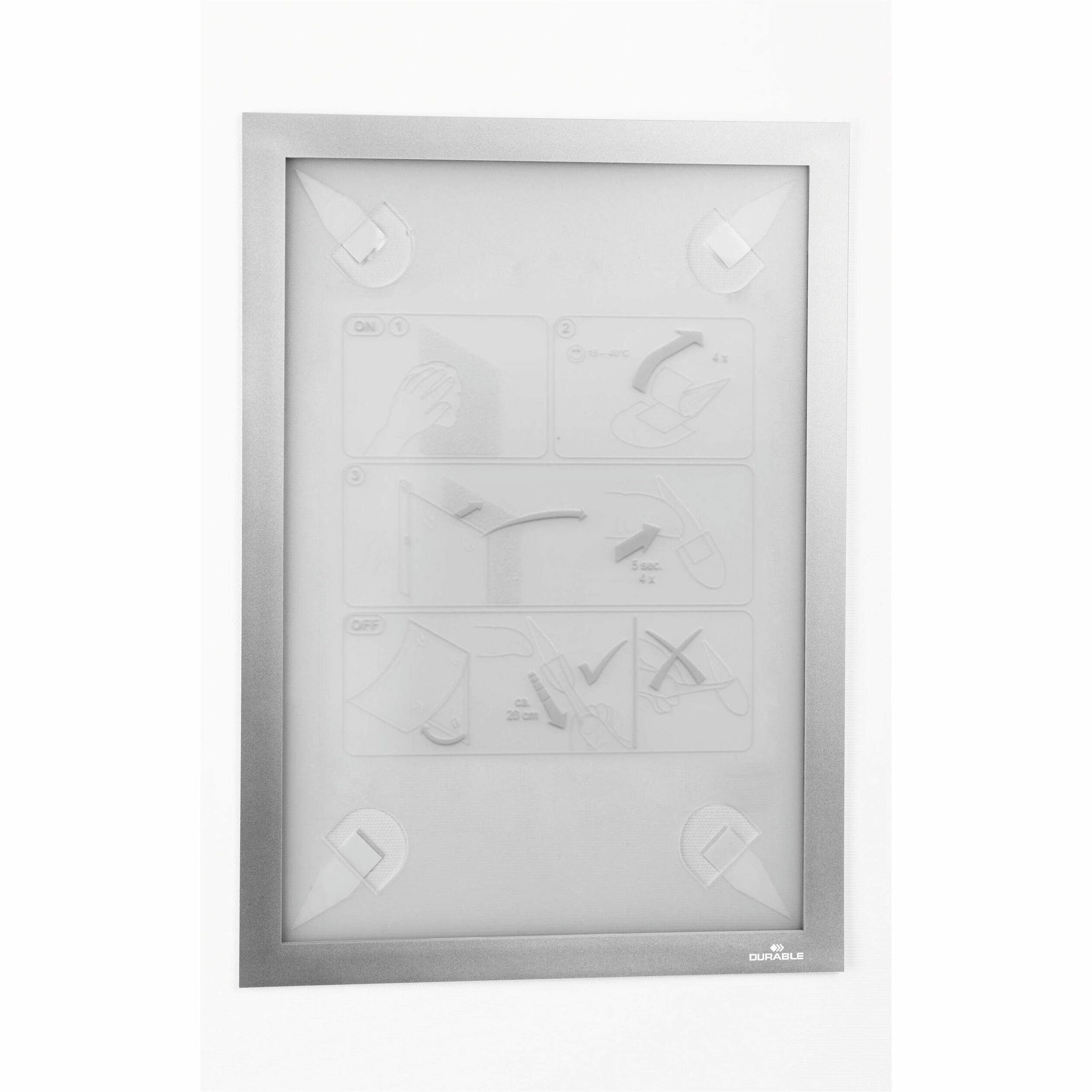 DURABLE DuraFrame Wallpaper - 8.50" x 11" Frame Size - Wall Mountable - Horizontal, Vertical - Sturdy, Anti-glare - 1 Each - White