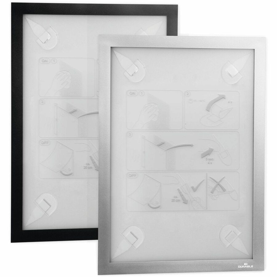 DURABLE DuraFrame Wallpaper - 8.50" x 11" Frame Size - Wall Mountable - Horizontal, Vertical - Sturdy, Anti-glare - 1 Each - White