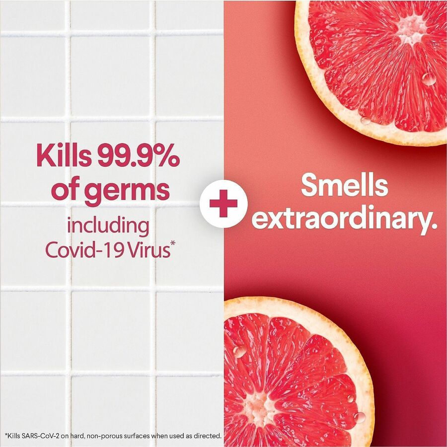 Clorox Scentiva Wipes, Bleach Free Cleaning Wipes - Ready-To-Use - Tahitian Grapefruit Splash Scent - 75 / Tub - 1 Each - Bleach-free, Disinfectant, Deodorize - White