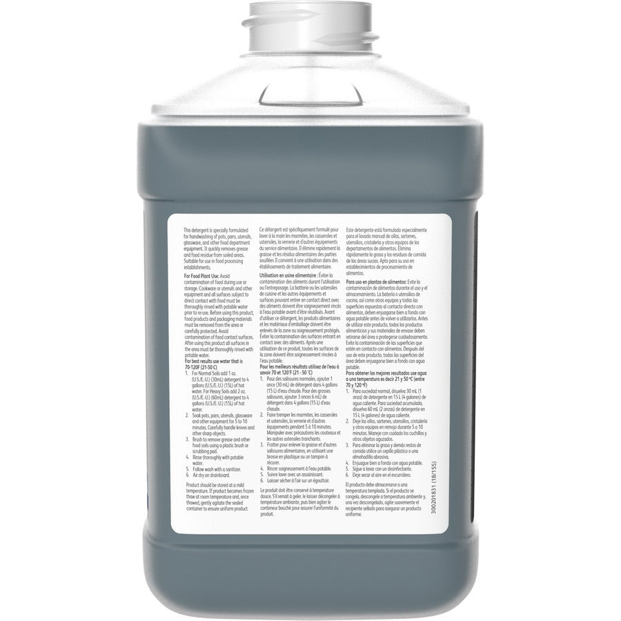 Diversey Suma Pan-Clean D1.5 - Concentrate - 84.5 fl oz (2.6 quart) - Floral ScentBottle - 2 / Carton - Non-corrosive, Long Lasting - Blue
