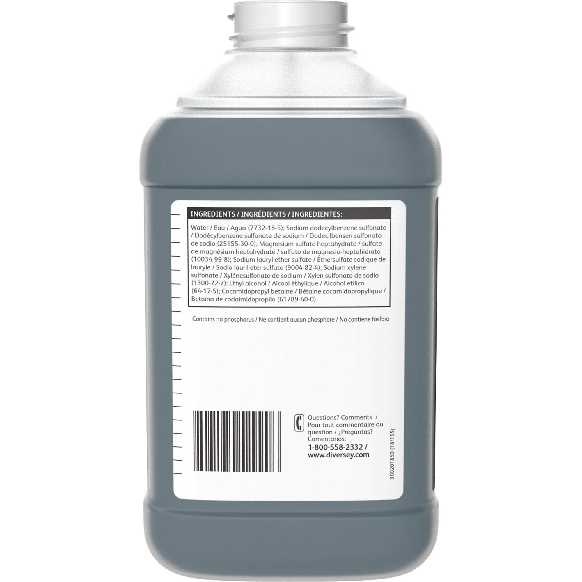 Diversey Suma Pan-Clean D1.5 - Concentrate - 84.5 fl oz (2.6 quart) - Floral ScentBottle - 2 / Carton - Non-corrosive, Long Lasting - Blue - 4