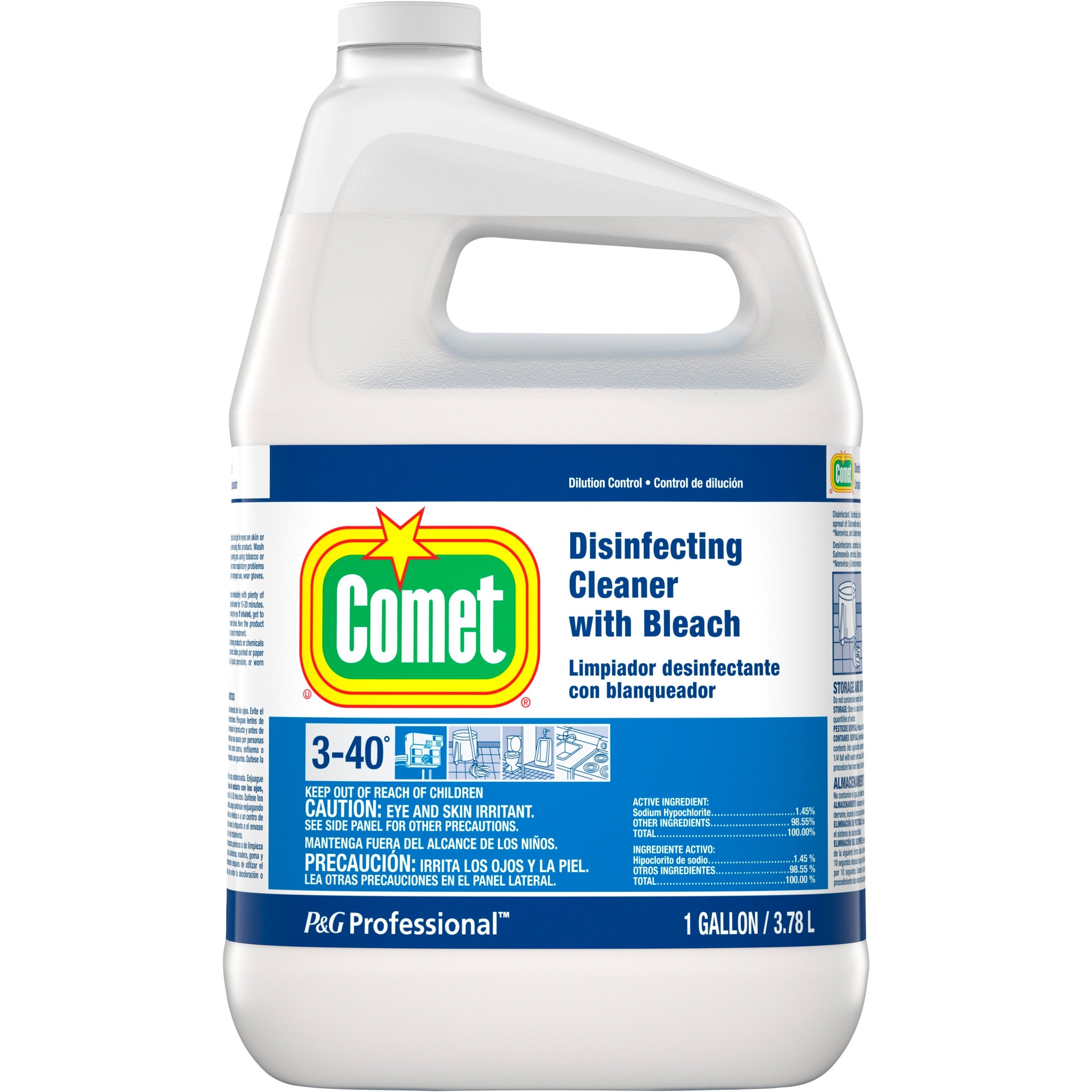 comet-disinfecting-cleaner-with-bleach-concentrate-128-fl-oz-4-quart-3-carton-heavy-duty-non-abrasive-clear_ppl30250 - 1