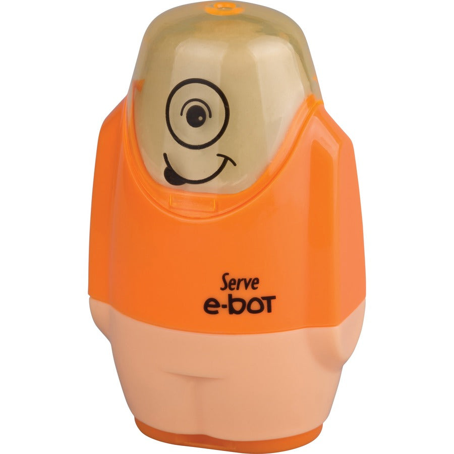 Serve E-Bot Eraser & Sharpener - 2 Hole(s) - Plastic - Multicolor - 1 Each