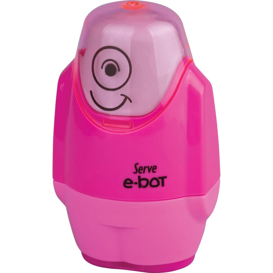 Serve E-Bot Eraser & Sharpener - 2 Hole(s) - Plastic - Multicolor - 1 Each