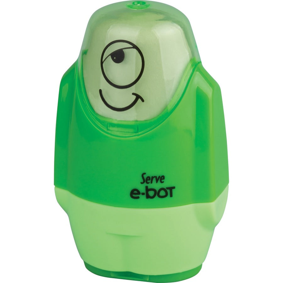 Serve E-Bot Eraser & Sharpener - 2 Hole(s) - Plastic - Multicolor - 1 Each