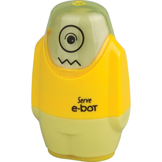 Serve E-Bot Eraser & Sharpener - 2 Hole(s) - Plastic - Multicolor - 1 Each
