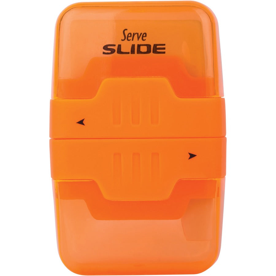 Serve Slide Eraser & Sharpener - Plastic - Multicolor - 1 Each