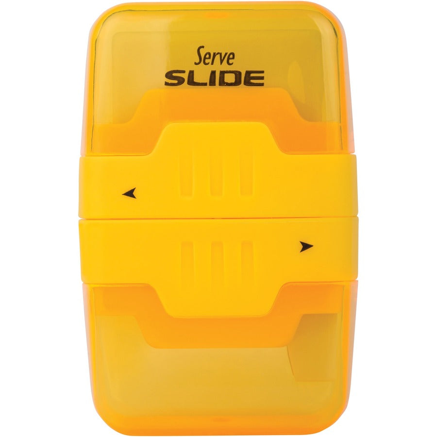 Serve Slide Eraser & Sharpener - Plastic - Multicolor - 1 Each
