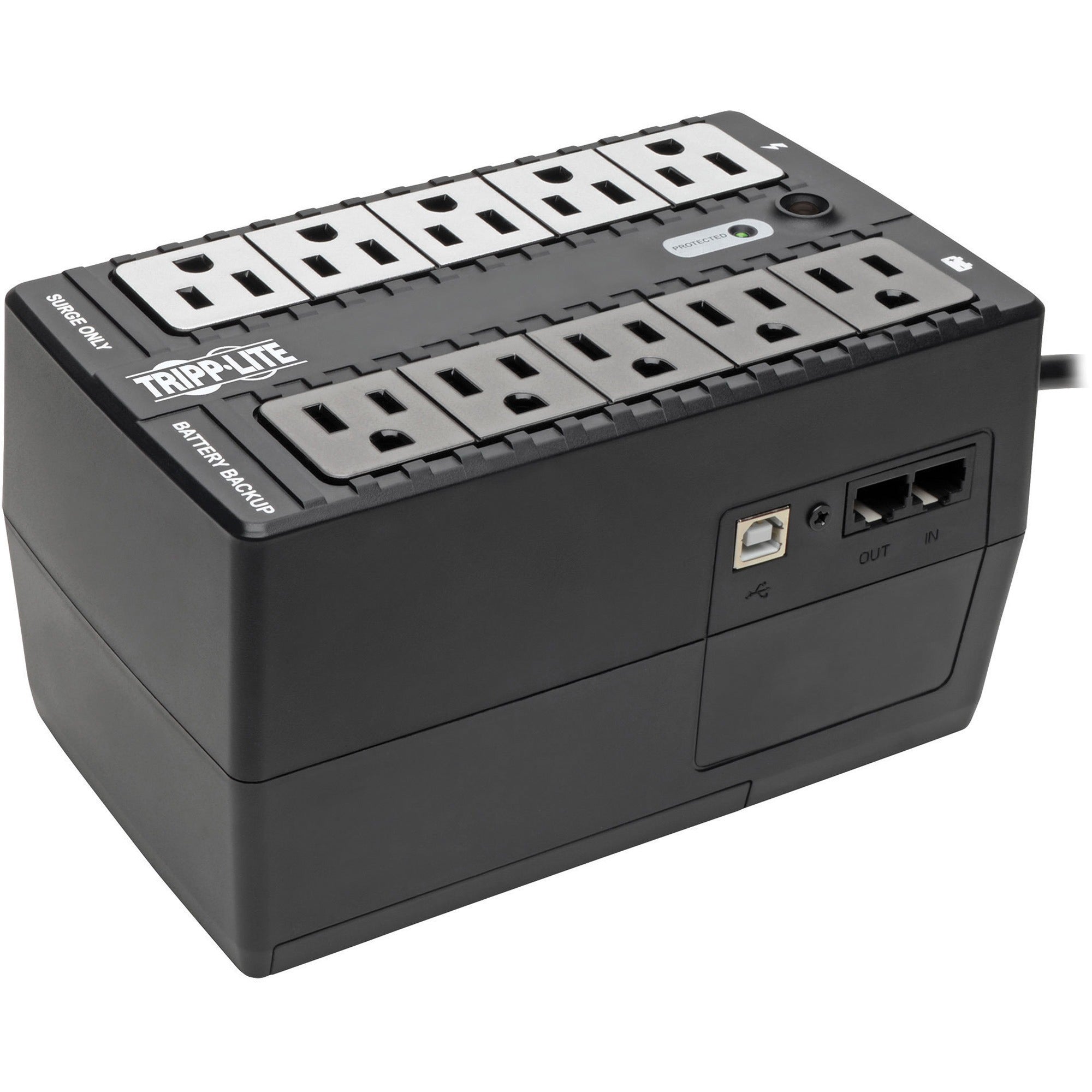 Internet Office Ultra-Compact Desktop Standby UPS, 10 Outlets, 550 VA, 420 J