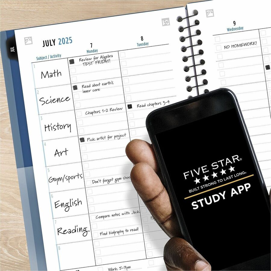 Academic Year Customizable Student Weekly/Monthly Planner, 8.5 x 6.75, 12-Month (July to June), 2023 to 2024