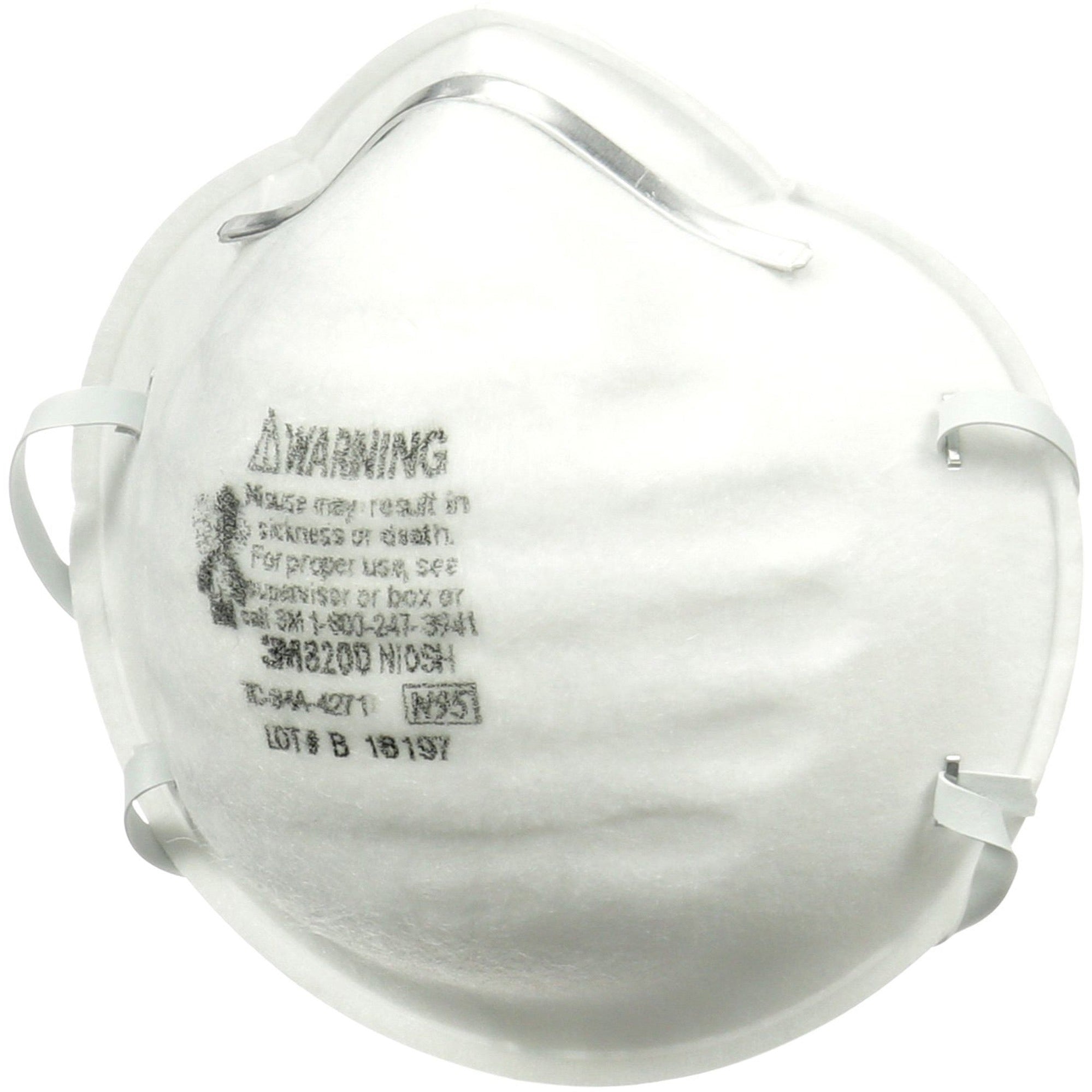 3m-n95-particle-respirator-8200-masks-2-packs-airborne-particle-mold-dust-granular-pesticide-allergen-protection-white-disposable-lightweight-stretchable-adjustable-nose-clip-12-carton_mmm8200h2c - 2