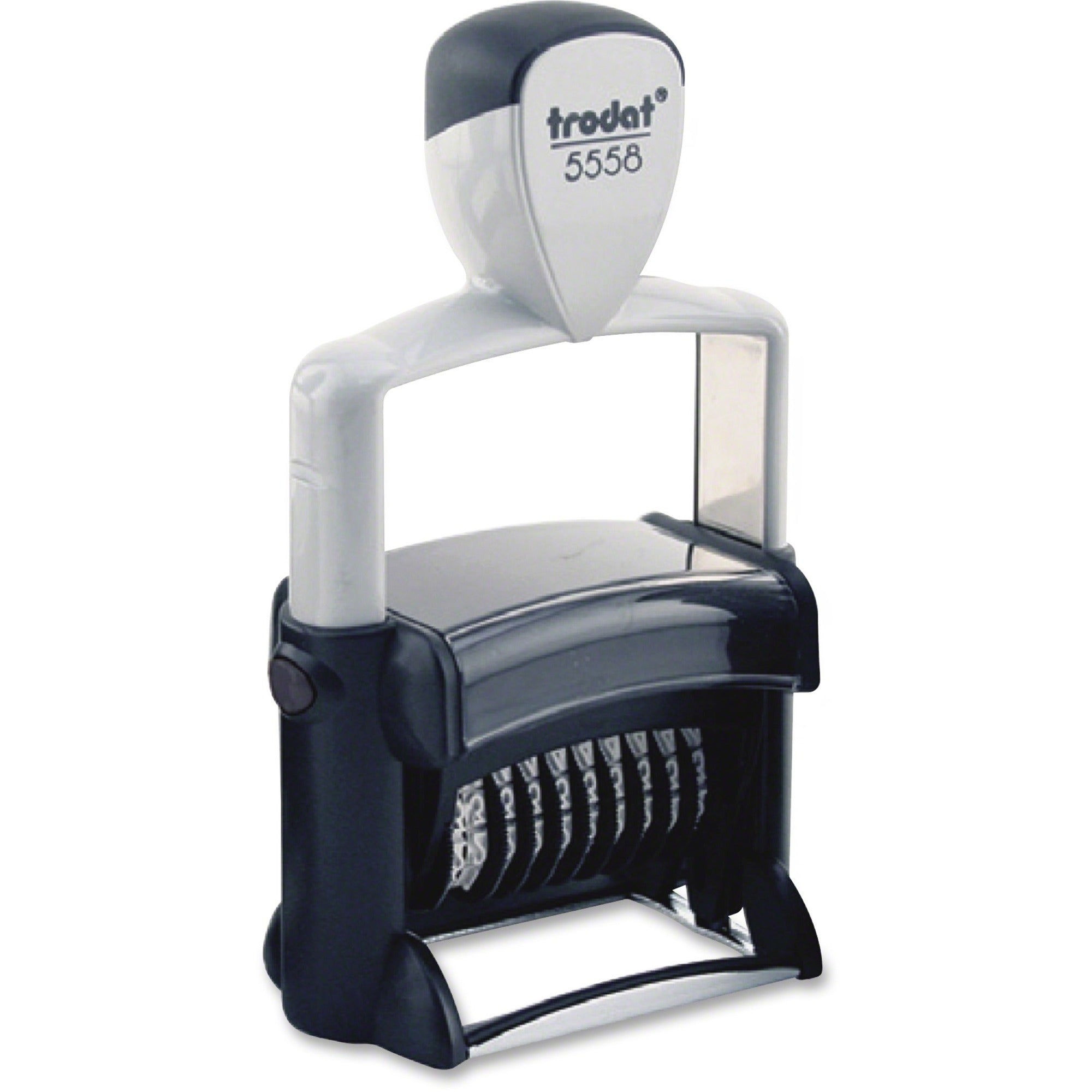 Professional Self-Inking Numberer, Eight Bands/Digits, Type Size: 2, Black
