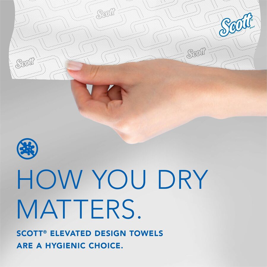 Scott Pro High-Capacity Hard Roll Towels with Elevated Design & Absorbency Pockets - 7.50" x 700 ft - 1.75" Core - White - Paper - Quick Drying, Absorbent, Hygienic - For Hand, Washroom, Breakroom, Restroom, Guest, Employee - 6 / Carton