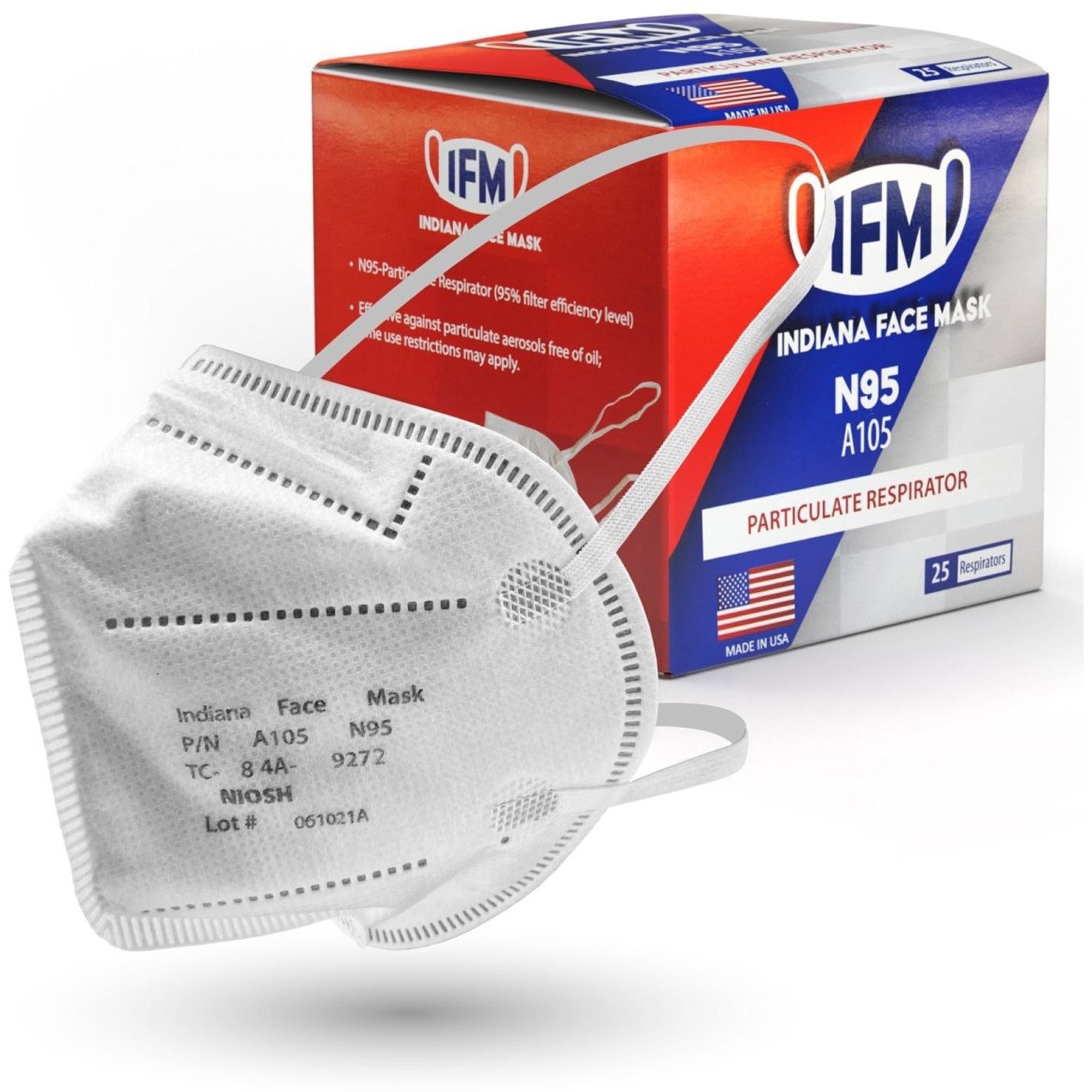 ifm-v3gate-indiana-face-mask-n95-respirators-recommended-for-face-airborne-particle-protection-polyethylene-non-woven-polypropylene-red-5-layered-adjustable-nose-clip-25-box_vgav3a105 - 1