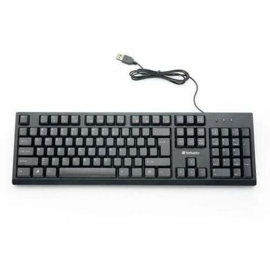 Verbatim Wired Keyboard and Mouse - USB Cable Keyboard - USB Mouse - 1000 dpi - Multimedia Hot Key(s) - Symmetrical - Compatible with Linux, Windows, ChromeOS, Mac, PC, Mac OS