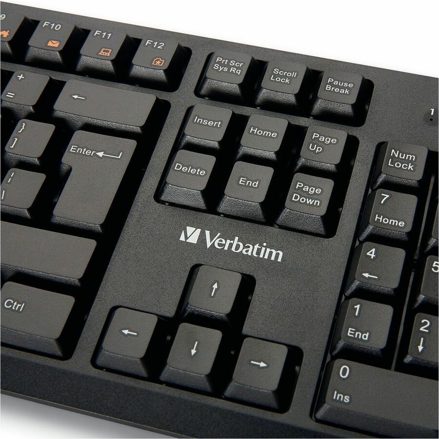 Verbatim Wired Keyboard and Mouse - USB Cable Keyboard - USB Mouse - 1000 dpi - Multimedia Hot Key(s) - Symmetrical - Compatible with Linux, Windows, ChromeOS, Mac, PC, Mac OS