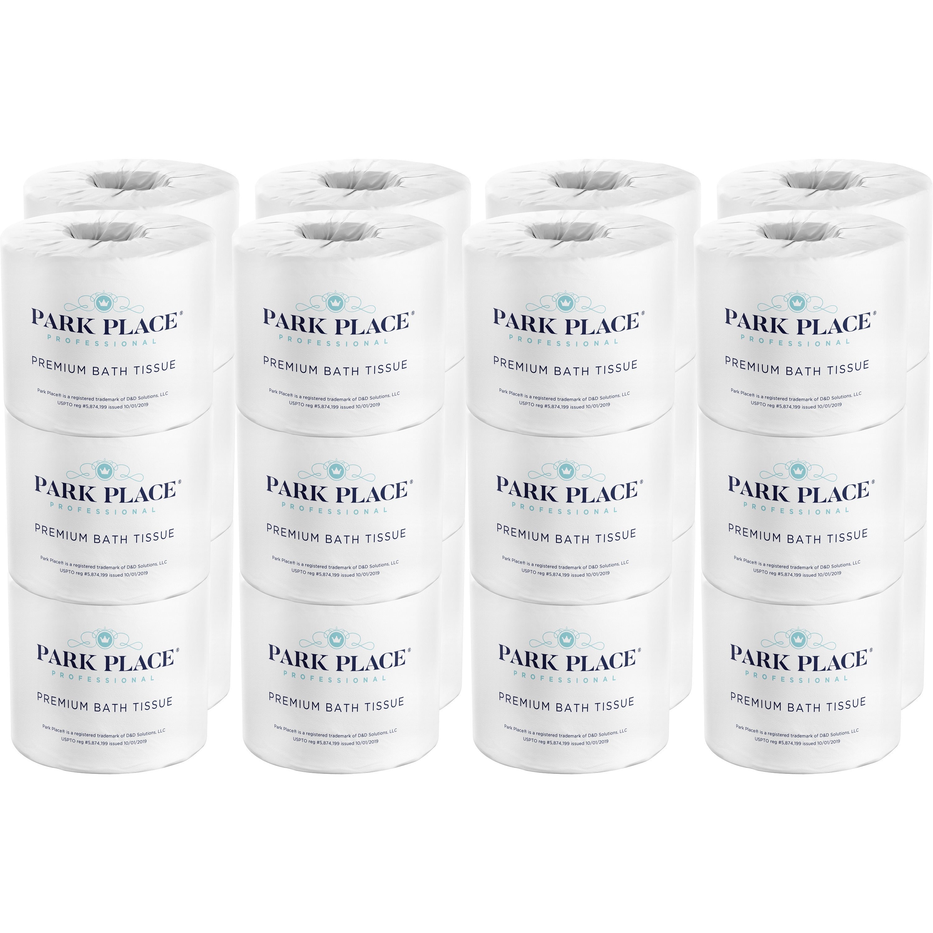 Park Place Double-ply Premium Bath Tissue Rolls - 2 Ply - 420 Sheets/Roll - White - Embossed - For Bathroom - 24 Rolls Per Carton - 24 / Carton