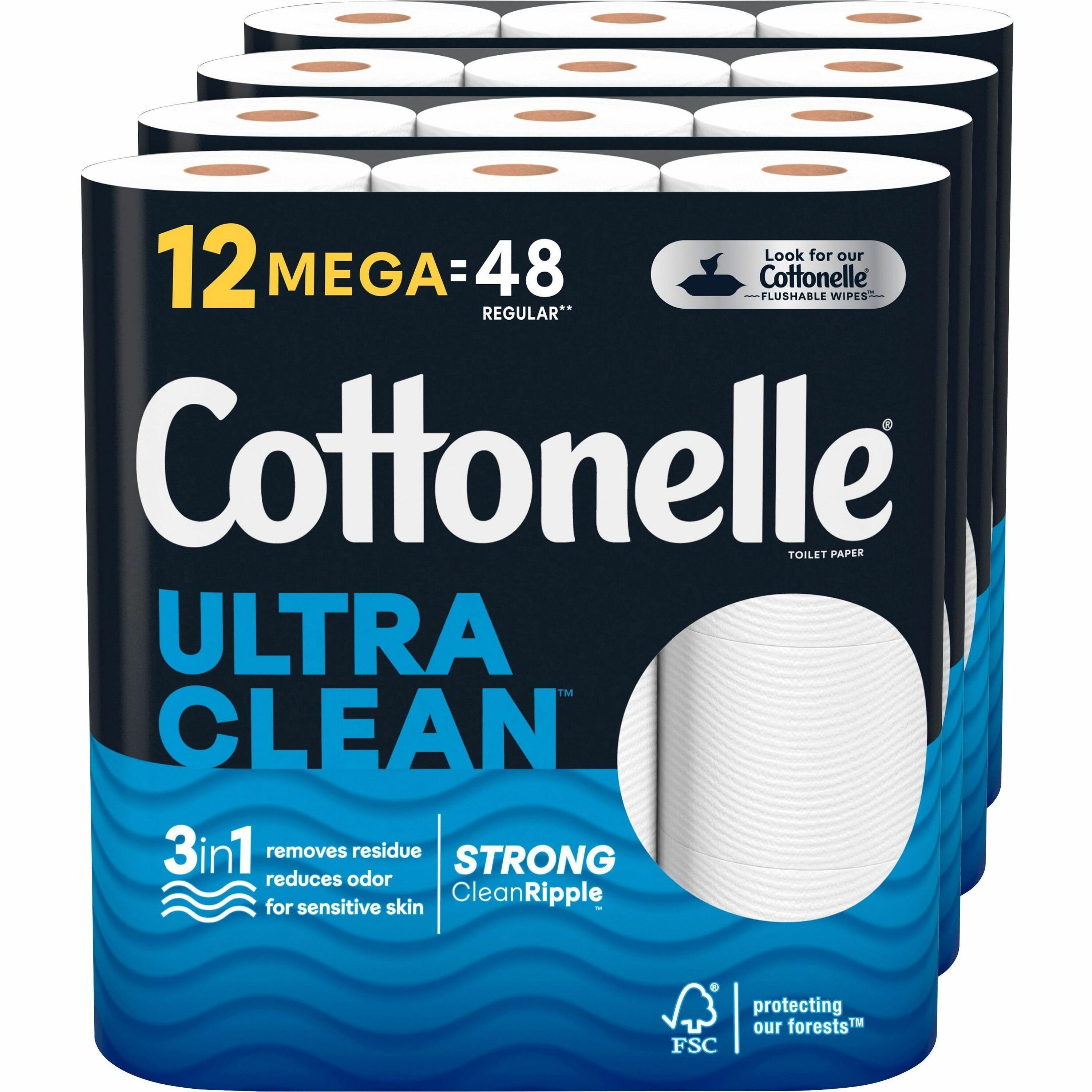 cottonelle-cleancare-bath-tissue-312-sheets-roll-white-fiber-strong-thick-soft-sewer-safe-septic-safe-flushable-clog-safe-hypoallergenic-biodegradable-textured-for-bathroom-toilet-12-rolls-per-pack-4-carton_kcc54151ct - 1