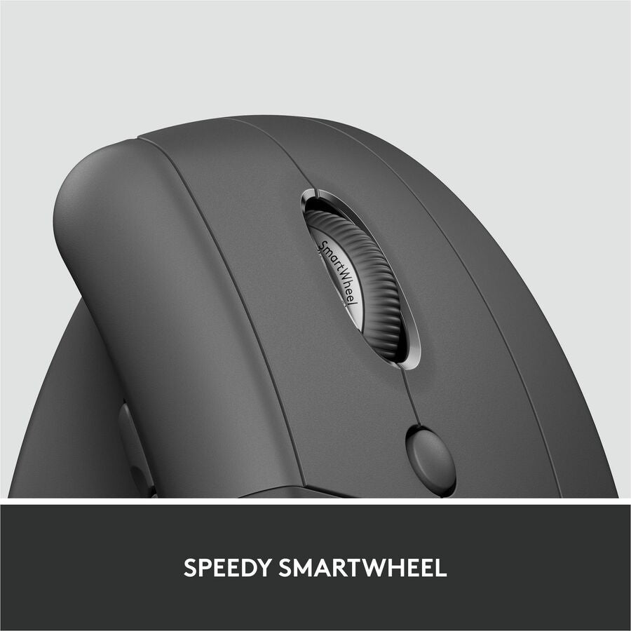 Lift for Business Vertical Ergonomic Mouse, 2.4 GHz Frequency/32 ft Wireless Range, Right Hand Use, Graphite