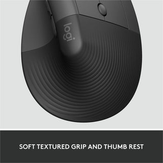 Lift for Business Vertical Ergonomic Mouse, 2.4 GHz Frequency/32 ft Wireless Range, Right Hand Use, Graphite