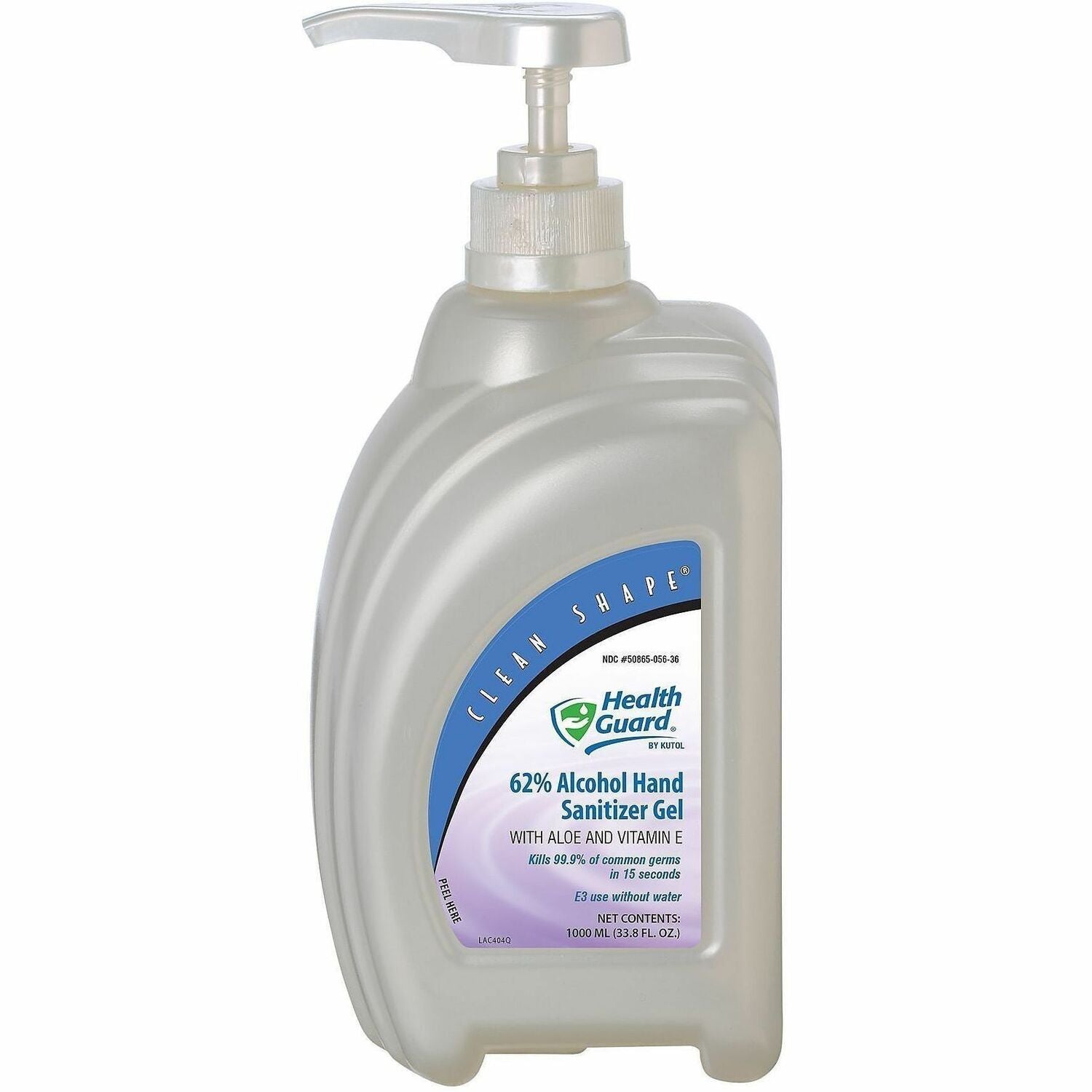 Health Guard Hand Sanitizer Gel - Alcohol Scent - 33.8 fl oz (1000 mL) - Pump Bottle Dispenser - Kill Germs - Hand, Multipurpose - Moisturizing - Bio-based, Dye-free, Fragrance-free, Fast Acting, No Rinse, Waterless - 8 Pack