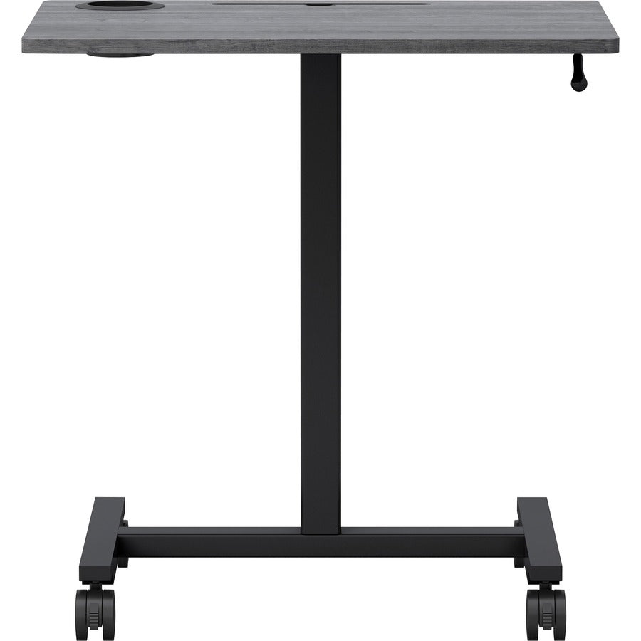 Lorell Height-adjustable Mobile Desk - For - Table TopWeathered Charcoal Laminate Top - Powder Coated Base - Adjustable Height - 30" to 43.63" Adjustment - 43" Height x 26.63" Width x 19.13" Depth - Assembly Required - 1 Each