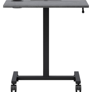 Lorell Height-adjustable Mobile Desk - For - Table TopWeathered Charcoal Laminate Top - Powder Coated Base - Adjustable Height - 30" to 43.63" Adjustment - 43" Height x 26.63" Width x 19.13" Depth - Assembly Required - 1 Each
