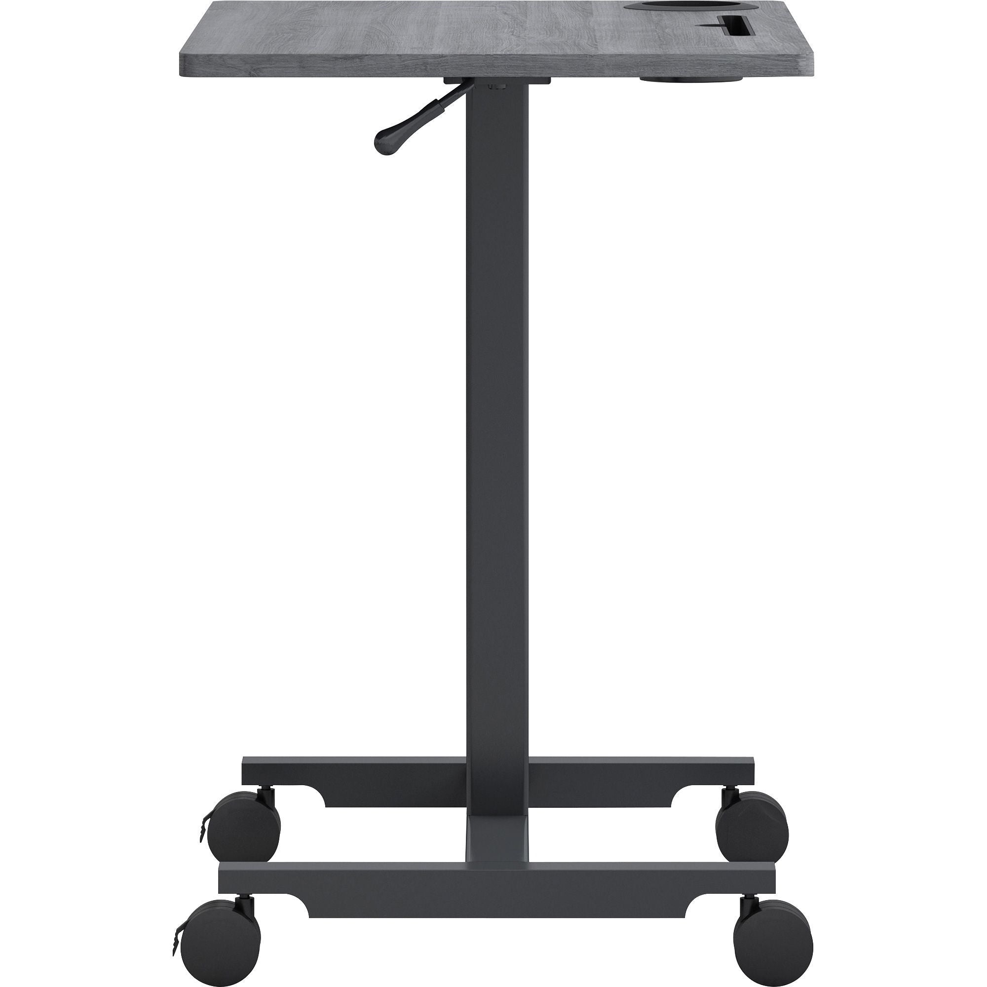 lorell-height-adjustable-mobile-desk-for-table-topweathered-charcoal-laminate-top-powder-coated-base-adjustable-height-30-to-4363-adjustment-43-height-x-2663-width-x-1913-depth-assembly-required-1-each_llr84837 - 5