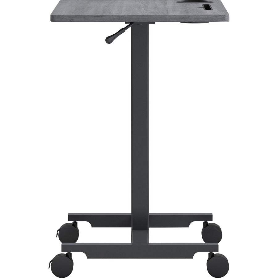 Lorell Height-adjustable Mobile Desk - For - Table TopWeathered Charcoal Laminate Top - Powder Coated Base - Adjustable Height - 30" to 43.63" Adjustment - 43" Height x 26.63" Width x 19.13" Depth - Assembly Required - 1 Each