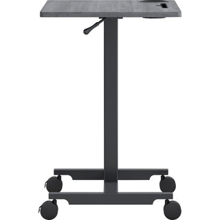 Lorell Height-adjustable Mobile Desk - For - Table TopWeathered Charcoal Laminate Top - Powder Coated Base - Adjustable Height - 30" to 43.63" Adjustment - 43" Height x 26.63" Width x 19.13" Depth - Assembly Required - 1 Each