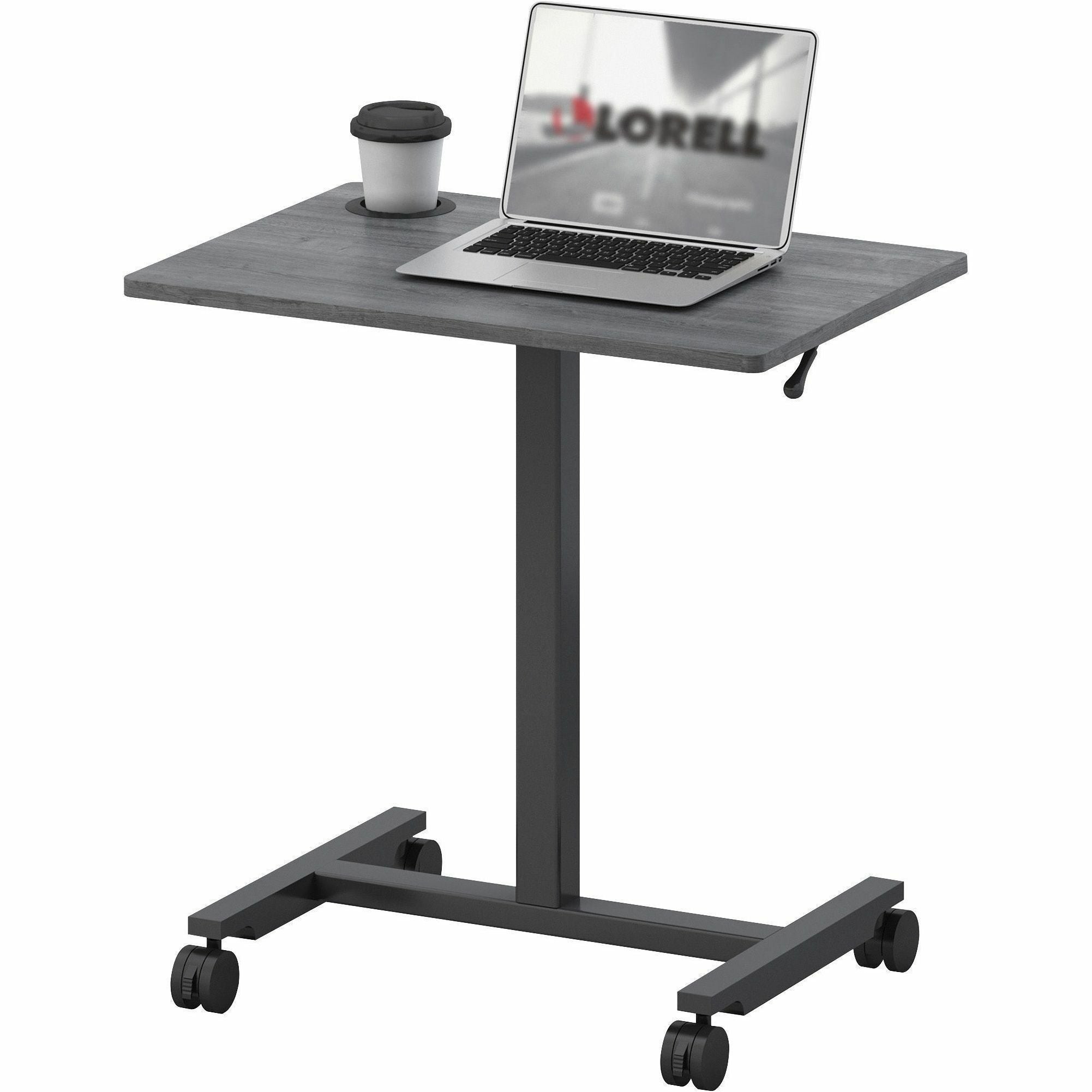 lorell-height-adjustable-mobile-desk-for-table-topweathered-charcoal-laminate-top-powder-coated-base-adjustable-height-30-to-4363-adjustment-43-height-x-2663-width-x-1913-depth-assembly-required-1-each_llr84837 - 4