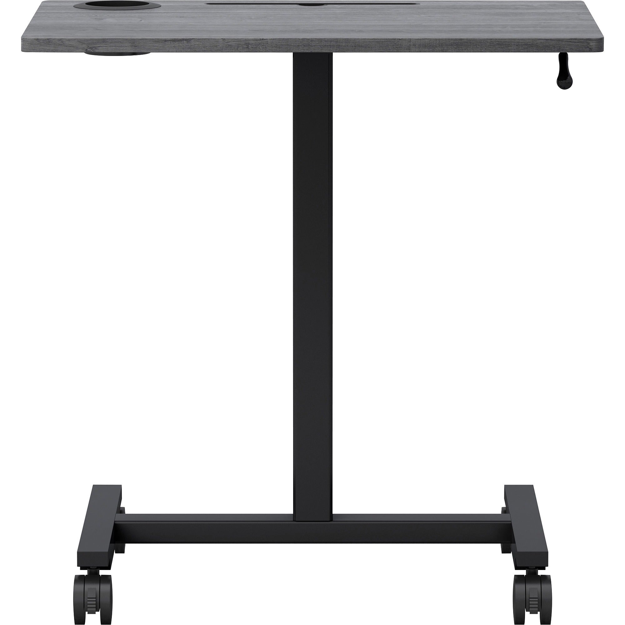lorell-height-adjustable-mobile-desk-for-table-topweathered-charcoal-laminate-top-powder-coated-base-adjustable-height-30-to-4363-adjustment-43-height-x-2663-width-x-1913-depth-assembly-required-1-each_llr84837 - 3