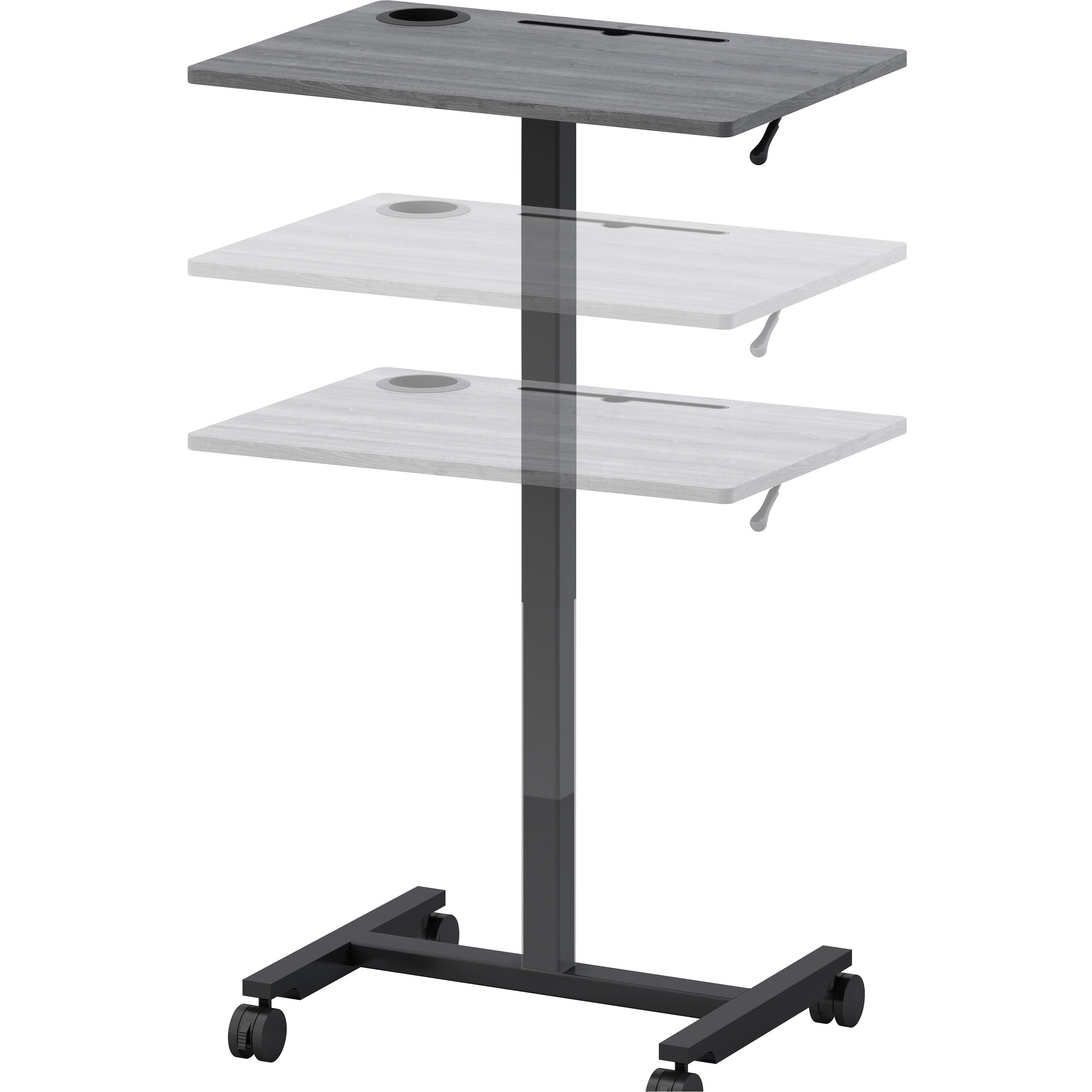 lorell-height-adjustable-mobile-desk-for-table-topweathered-charcoal-laminate-top-powder-coated-base-adjustable-height-30-to-4363-adjustment-43-height-x-2663-width-x-1913-depth-assembly-required-1-each_llr84837 - 1