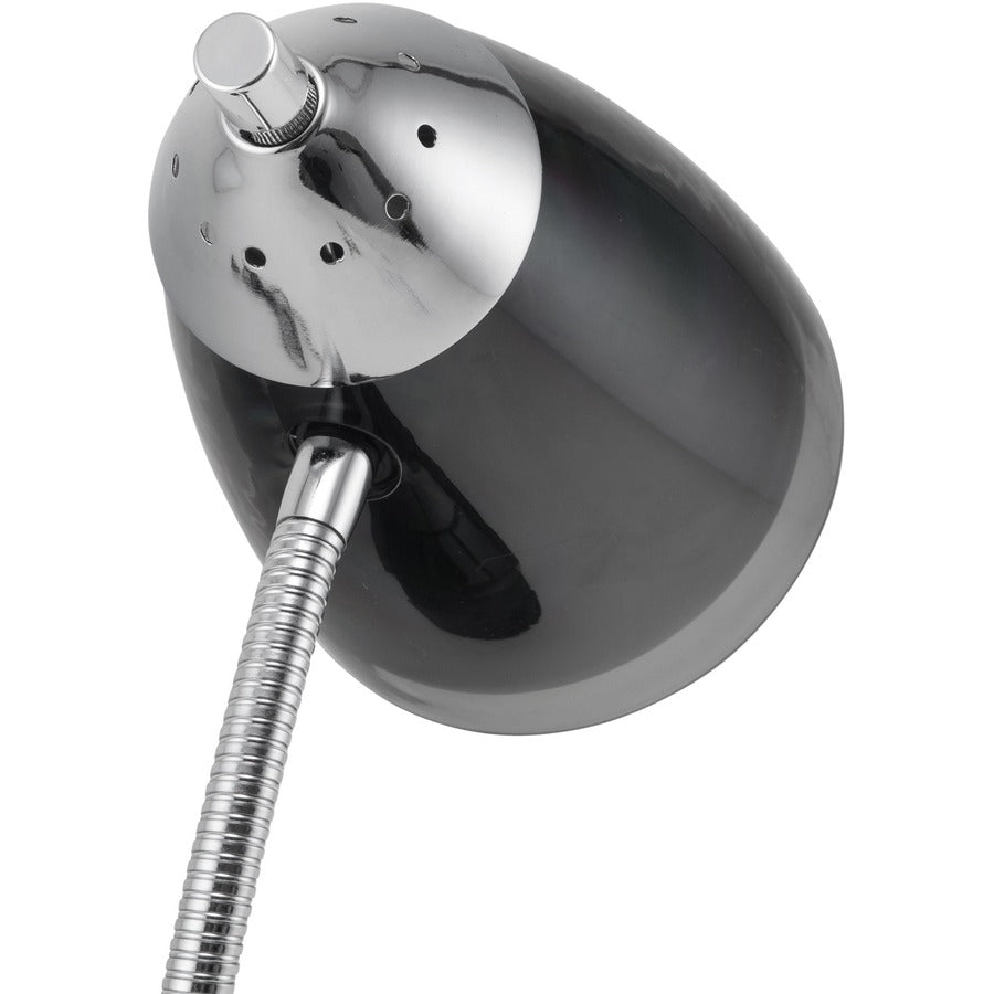 Victory Light V-Light Organizer Desk Lamp - 10 W LED Bulb - Chrome - Flexible Arm - Desk Mountable - Black, Chrome, Translucent - for Desk, Tablet, Phone