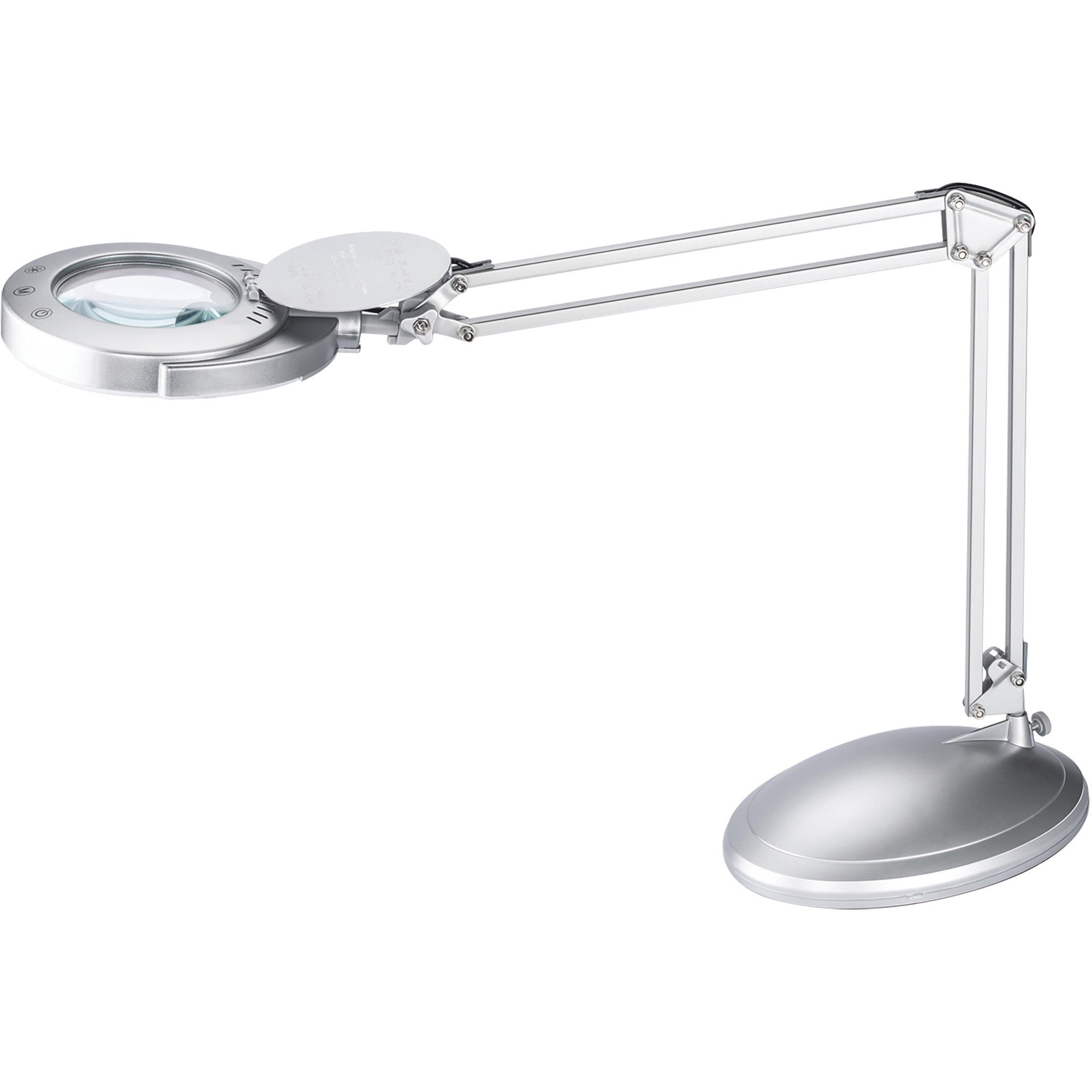LED Magnifier Lamp with Clamp, Swing Arm, 22" High, Silver, Ships in 4-6 Business Days