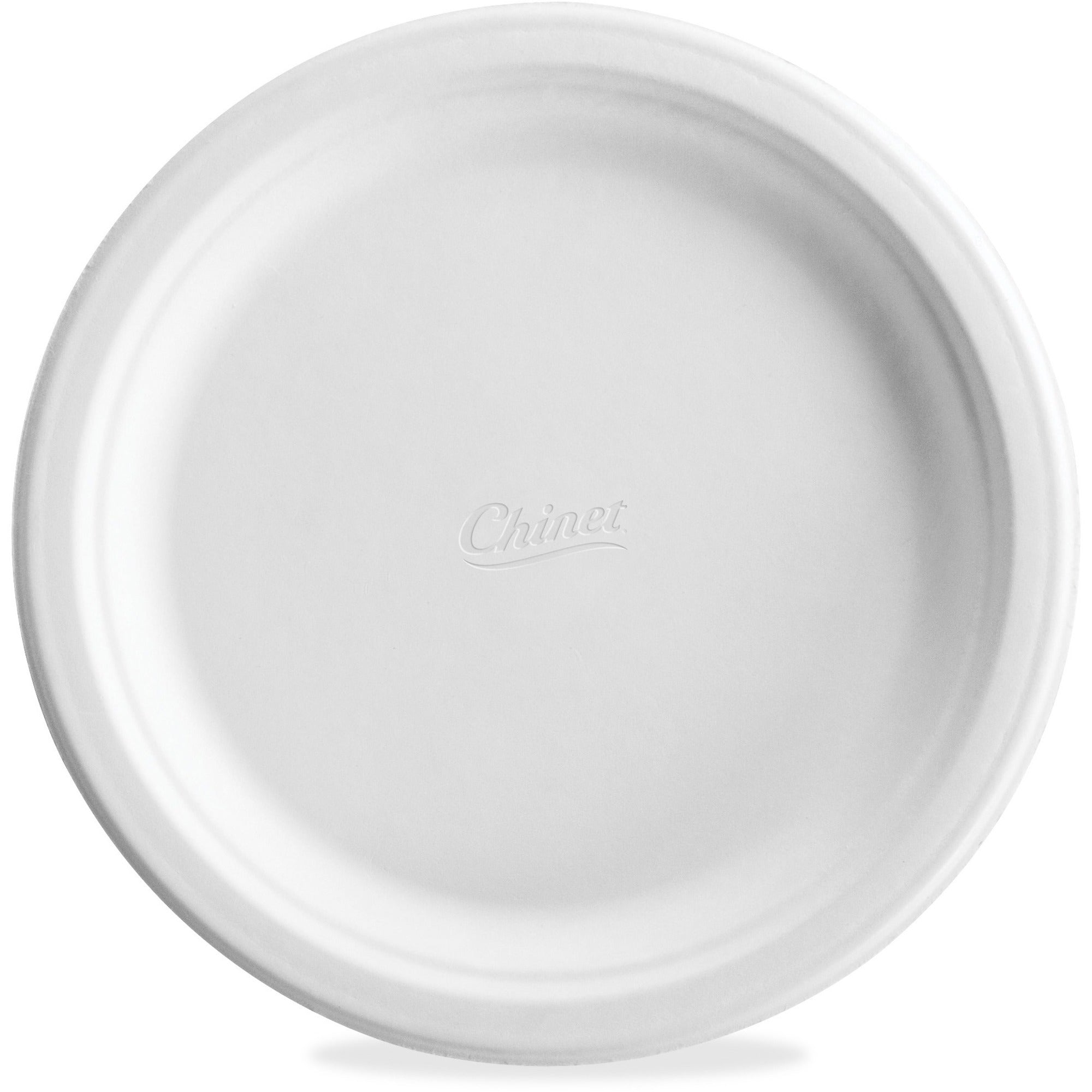 Chinet Classic 8-3/4" Round Molded Plates - 125 / Pack - Food - Disposable - Microwave Safe - White - Molded Fiber, Paper Body - 4 / Carton