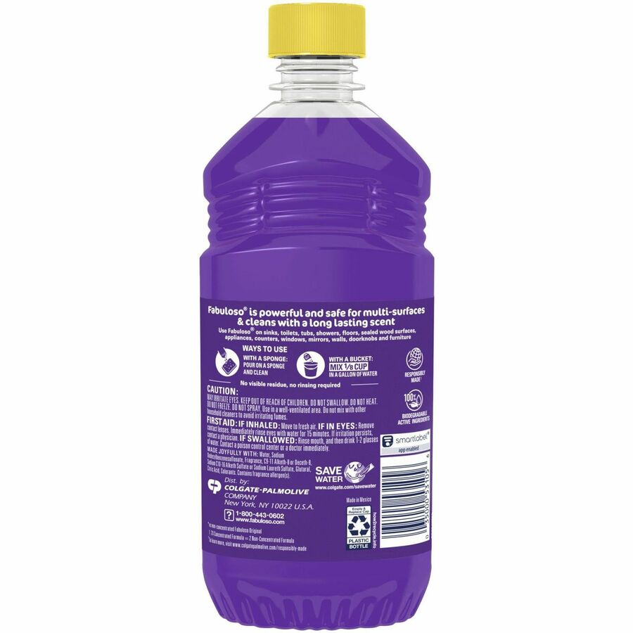 Fabuloso All-Purpose Cleaner - 16.9 fl oz (0.5 quart) - Lavender Scent - 24 / Carton - Residue-free, pH Neutral, Rinse-free, Long Lasting - Lavender