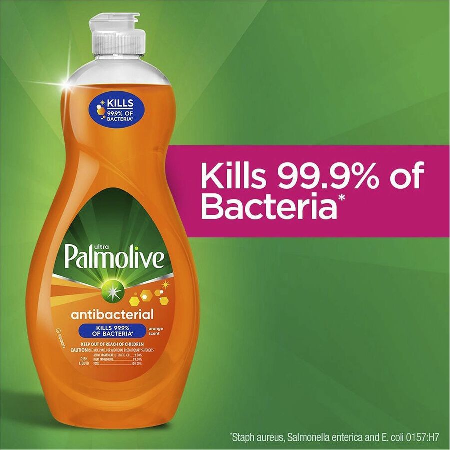 Palmolive Antibacterial Ultra Dish Soap - Concentrate - 20 fl oz (0.6 quart) - 9 / Carton - Phosphate-free, Kosher-free, Residue-free, Non-abrasive, Antibacterial - Orange