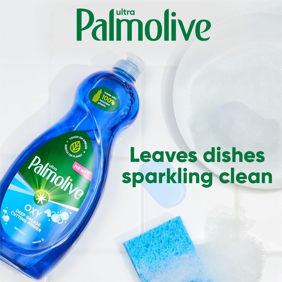 Palmolive Ultra Dish Soap Oxy Degreaser - Concentrate - 20 fl oz (0.6 quart) - 9 / Carton - Residue-free, Dry Resistant, Eco-friendly, Biodegradable, Phosphate-free, Paraben-free - Blue