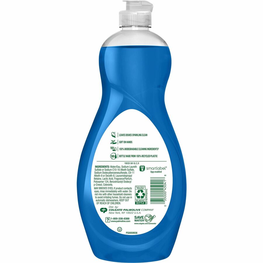 Palmolive Ultra Dish Soap Oxy Degreaser - Concentrate - 20 fl oz (0.6 quart) - 9 / Carton - Residue-free, Dry Resistant, Eco-friendly, Biodegradable, Phosphate-free, Paraben-free - Blue