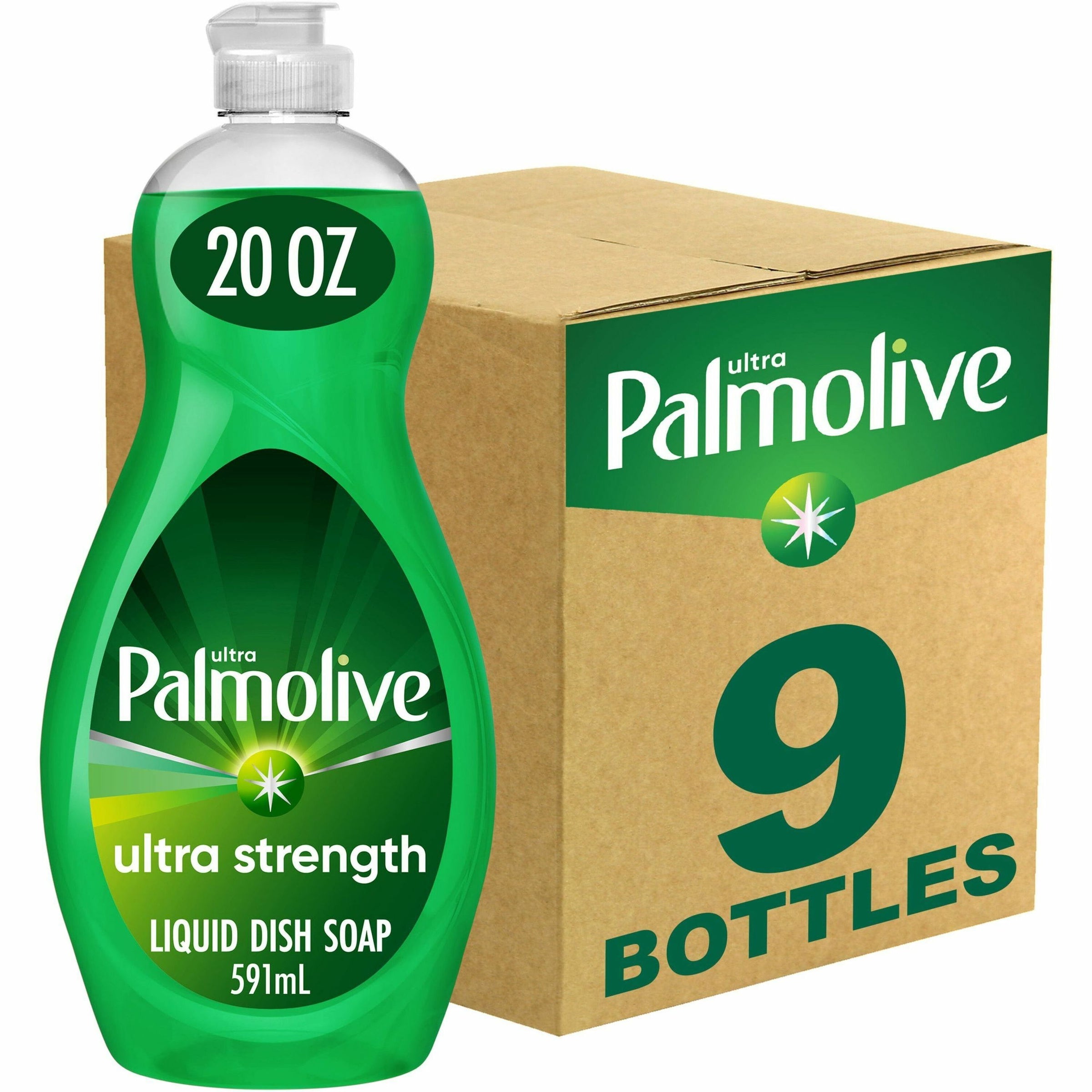 Palmolive Original Ultra Liquid Dish Soap - 20 fl oz (0.6 quart) - 9 / Carton - Biodegradable, Phosphate-free, Paraben-free, Eco-friendly - Green