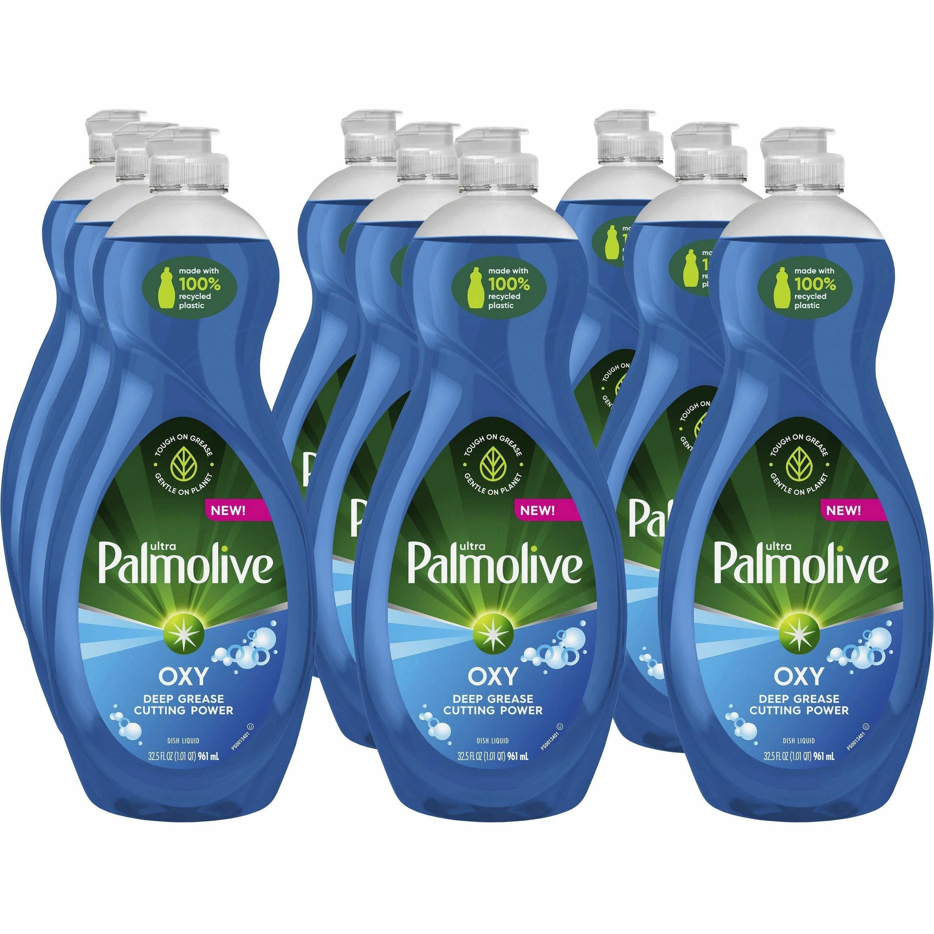Palmolive Ultra Dish Soap Oxy Degreaser - Concentrate - 32.5 fl oz (1 quart) - 9 / Carton - Residue-free, Soft, Biodegradable, Phosphate-free, Paraben-free, Eco-friendly - Multi - 1