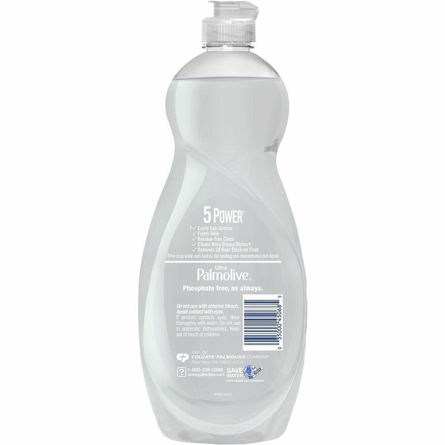 Palmolive Pure/Clear Ultra Dish Soap - 32.5 fl oz (1 quart) - 9 / Carton - Hypoallergenic, Fragrance-free, Dye-free, Phosphate-free, Paraben-free, Biodegradable, Eco-friendly - Clear