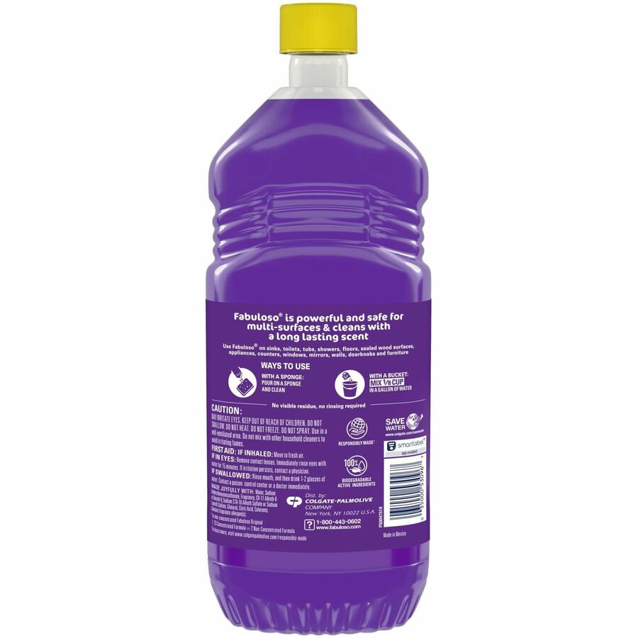 Fabuloso All-Purpose Cleaner - 33.8 fl oz (1.1 quart) - Lavender Scent - 12 / Carton - Rinse-free, Residue-free, Long Lasting - Lavender