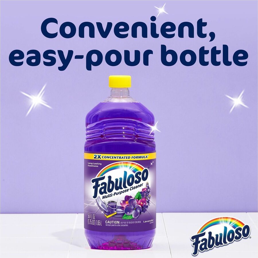 Fabuloso All-Purpose Cleaner - 33.8 fl oz (1.1 quart) - Lavender Scent - 12 / Carton - Rinse-free, Residue-free, Long Lasting - Lavender