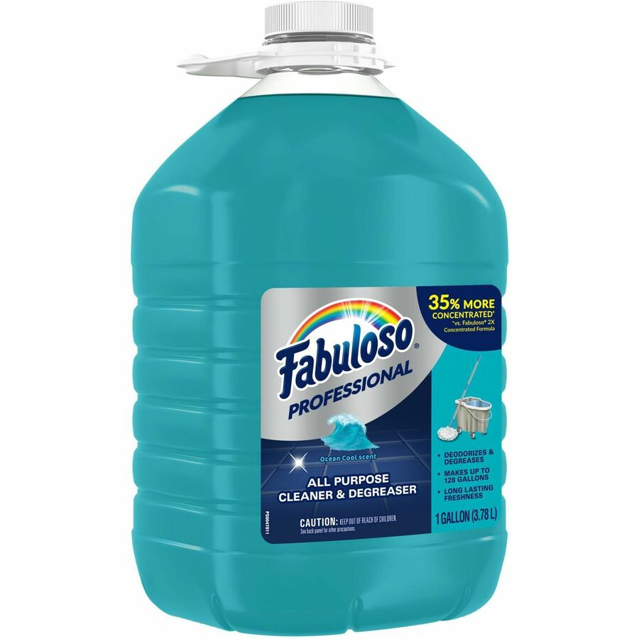 Fabuloso Ocean Multi-use Cleaner - Concentrate - 128 fl oz (4 quart) - Ocean Cool, Pleasant Scent - 4 / Carton - Long Lasting, pH Neutral, pH Balanced, Easy to Use, Rinse-free - Blue