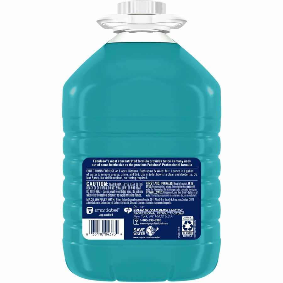Fabuloso Ocean Multi-use Cleaner - Concentrate - 128 fl oz (4 quart) - Ocean Cool, Pleasant Scent - 4 / Carton - Long Lasting, pH Neutral, pH Balanced, Easy to Use, Rinse-free - Blue