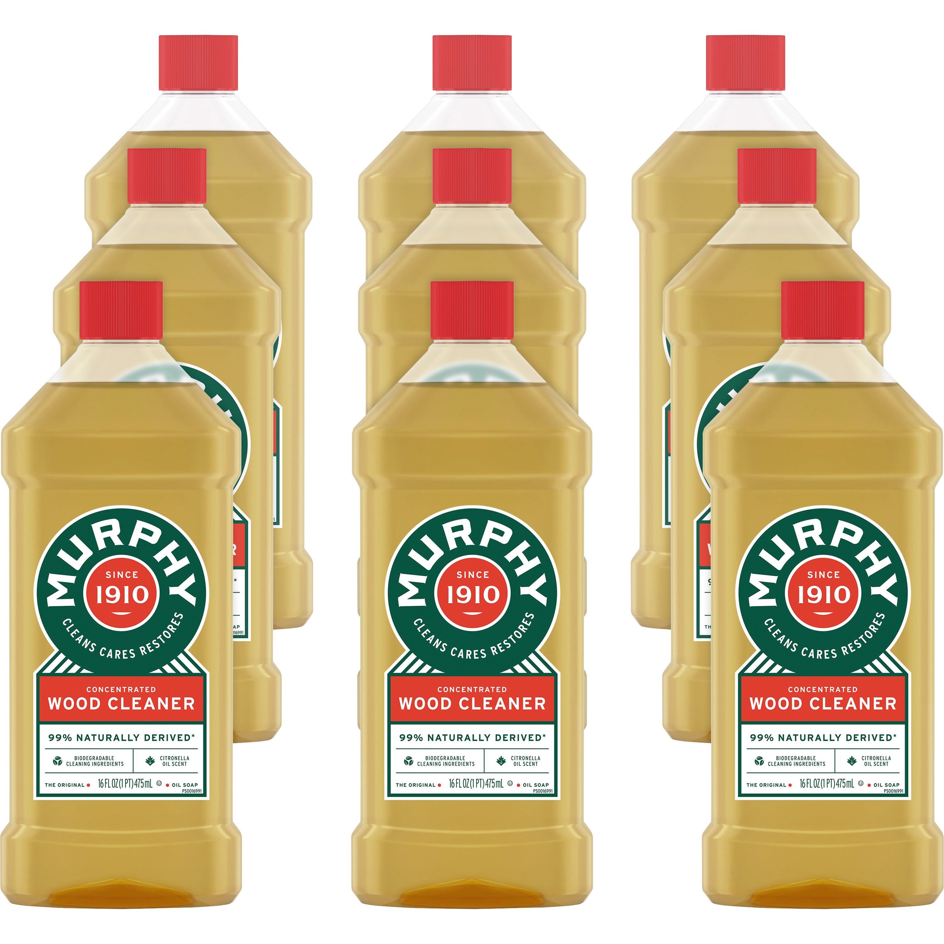 Murphy Oil Soap Wood Cleaner - Concentrate - 16 fl oz (0.5 quart) - Natural ScentBottle - 9 / Carton - Phosphorous-free, Ammonia-free, Bleach-free - Tan - 1