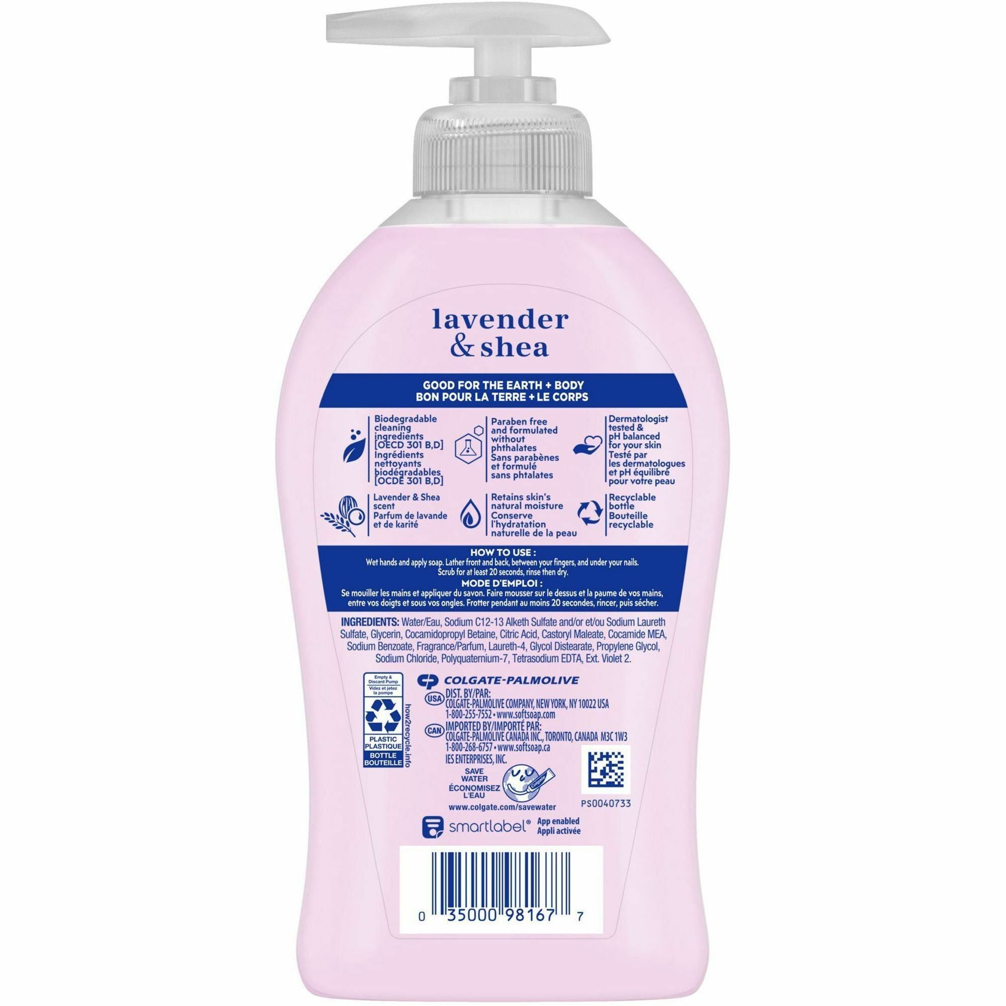 softsoap-lavender-hand-soap-lavender-&-shea-butter-scentfor-113-fl-oz-3327-ml-pump-bottle-dispenser-bacteria-remover-dirt-remover-hand-skin-moisturizing-purple-refillable-recyclable-paraben-free-phthalate-free-biodegradable_cpcus07058a - 3