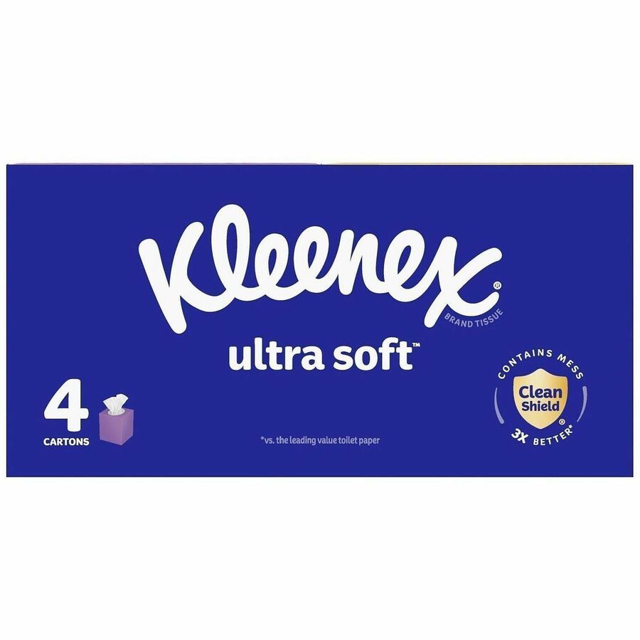 Kleenex Ultra Soft Tissues - 3 Ply - White - Soft, Strong, Fragrance-free - For Home, Office, Business - 60 Per Box - 12 / Carton